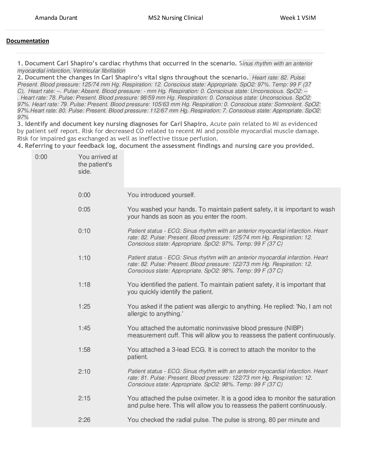 Preview image of NURS 4555 VSim Carl Shapiro Documentation and Guided Reflection document